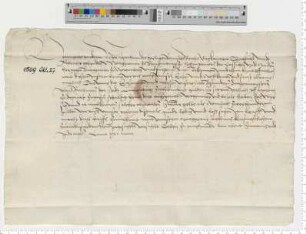 Markgraf Joachim zu Brandenburg bescheinigt Bürgermeistern und Ratsmannen den Empfang der zu Martini fälligen, an seinen Rentmeister Valentin Winsen übermittelten 200 rheinischen Gulden.