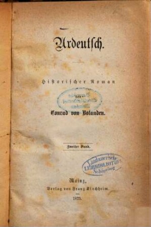 Urdeutsch : historischer Roman, 2