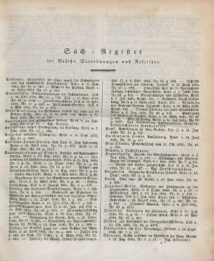 Sach-Register der Gesetze, Verordnungen und Rescripte