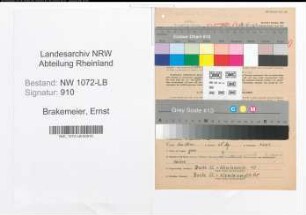 Entnazifizierung Ernst Brakemeier , geb. 02.01.1912 (Drucker)