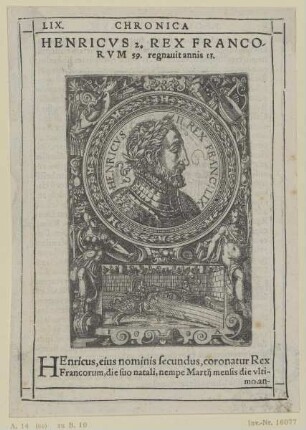Bildnis des Henricvs 2. Rex Francorvm