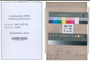 Entnazifizierung Anna Boesebeck , geb. 06.08.1906 (Kauffrau)