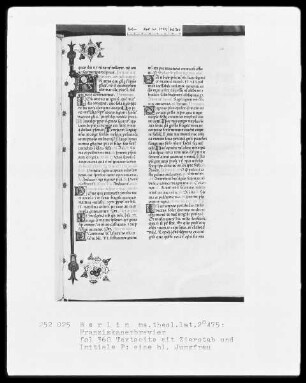 Franziskanisches Brevier — Initiale F, darin eine heilige Jungfrau, Folio 360recto