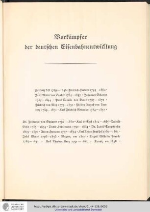 Vorkämpfer der deutschen Eisenbahnentwicklung