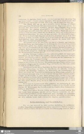 Kellereinrichtung und Geräthschaften