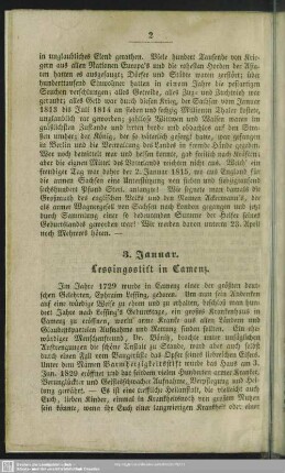 3. Januar. Lessingstift in Camenz