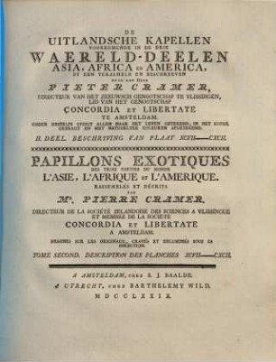 De Uitlandsche Kapellen : voorkomende in de drie Waereld-Deelen Asia, Africa en America, 2[,1]. Beschryving van plaat XCVII-CXCII