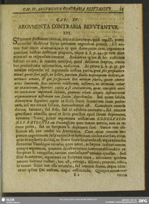 Cap. IV. Argumenta Contraria Refutantur