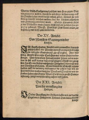 Der XXI. Artickel.