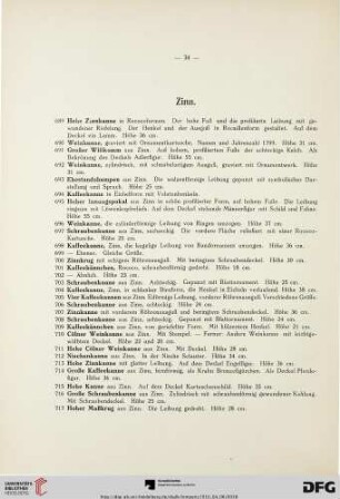 Zinn (Nr. 689-766)