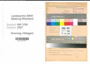 Entnazifizierung Hildegard Gruening , geb. 27.11.1912 ()