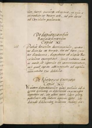 XII. De Rhetoricis Exercitiis.
