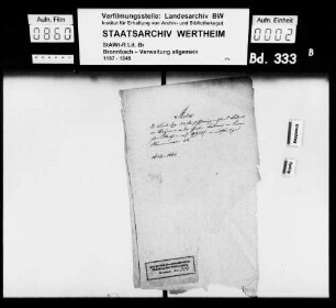 Forderung des Reichspfennigmeisters Hubert von Bleymann an den Grafen Ferdinand von Löwenstein-Wertheim auf 9920 fl an rückständigen Römermonaten