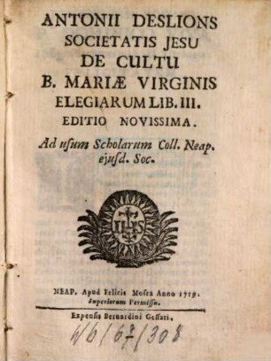 De cultu B. Mariae Virg. Elegiae