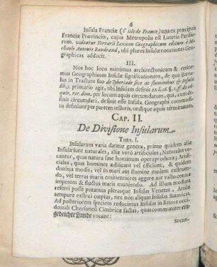Cap. II. De Divisione Insularum.