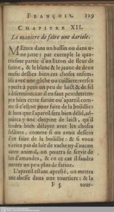 Chapitre XII. La maniere de faire une dariole