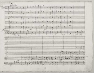 Beginn Dies irae, Seite 15 der Partitur