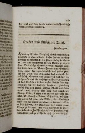 Sieben und funfzigster Brief. Hamburg