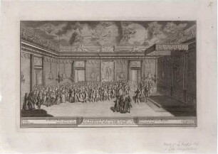 Eckparadesaal beim Empfang Maria Josephas im Dresdener Schloss 1719