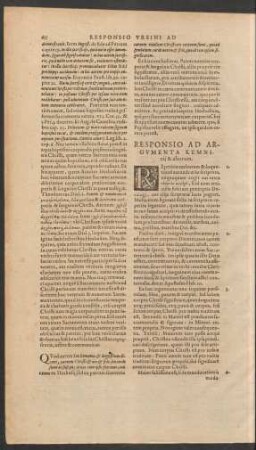 Responsio Ad Argumenta Kemnicii & aliorum.
