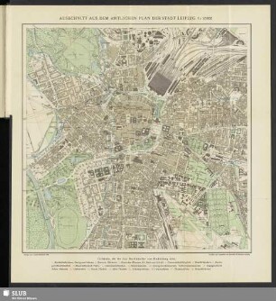Ausschnitt aus dem amtlichen Plan der Stadt Leipzig 1:10000