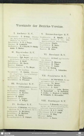 Vorstände der Bezirks-Vereine.