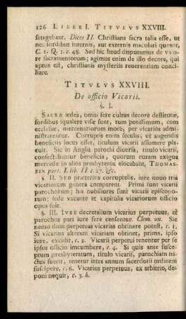 Titulus XXVIII. De officio Vicarii.