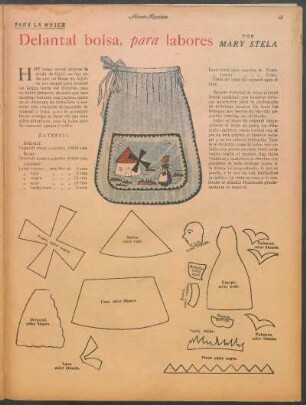 Delantal bolsa, para labores : Para la mujer