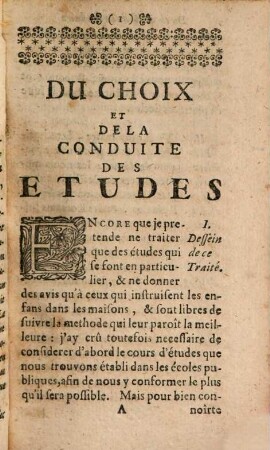 Traité du Choix et de la Methode des Etudes