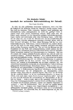 Die deutsche Schule innerhalb der nationalen Kulturentwicklung der Zukunft