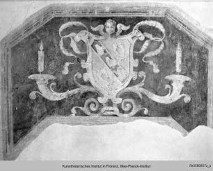 Freskofragment mit Wappen der Familie del Monte