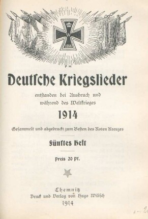 Heft 5: Deutsche Kriegslieder