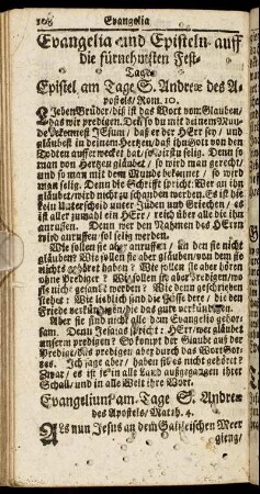 Evangelia und Episteln auff die fürnehmsten Fest-Tage.