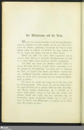 Der Militarismus und der Krieg