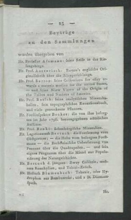 Beyträge zu den Sammlungen