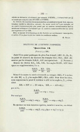 SOLUTIONS DE QUESTIONS PROPOSÉES.