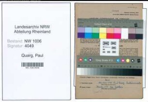 Entnazifizierung Paul Quarg , geb. 13.05.1892 (Maler)