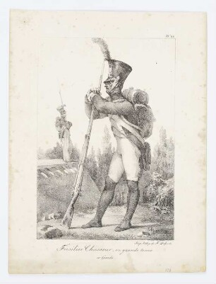 Fusilier chasseur, en grande tenue, Blatt 23 der Folge "Kostüme der Kaisergarde"