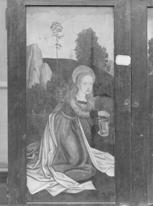 Triptychon. Familie der Heiligen Anna, linker Außenflügel, Maria Magdalena
