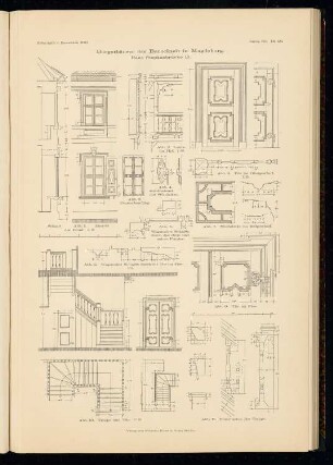 Bürgerhäuser der Barockzeit, Magdeburg: Haus Stephansbrücke 15, Details (aus: Atlas zur Zeitschrift für Bauwesen, hrsg. v. Ministerium der öffentlichen Arbeiten, Jg. 65, 1915)