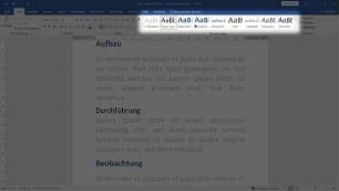 Word: Funktionen zum Strukturieren - Formatvorlagen