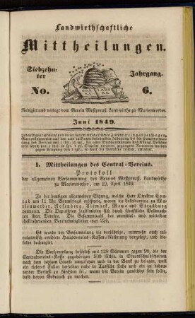 Siebzehnter Jahrgang. No. 6.