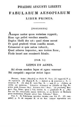 Fabularum Aesopiarum Liber Primus.