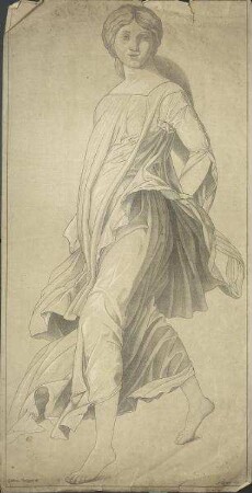 Frau mit wehendem Kleid