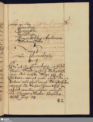 I. Chronologie