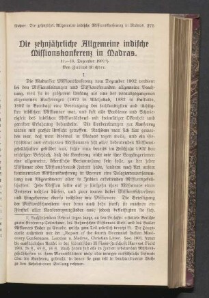 Die zehnjährliche Allgemeine indische Missionskonferenz in Madras