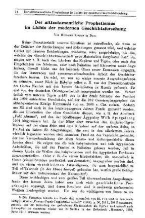 Der alttestamentliche Prophetismus im Lichte der modernen Geschichtsforschung