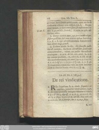 Tit. I. (III. 32.) De rei vindicatione.