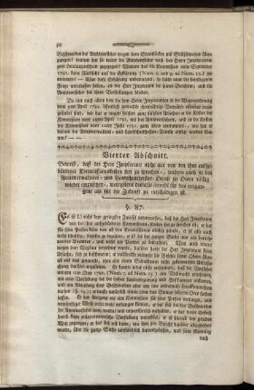 Vierter Abschnitt. - Fünfter, und lezter Abschnitt.
