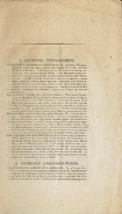 I. Lectiones Theologorum.